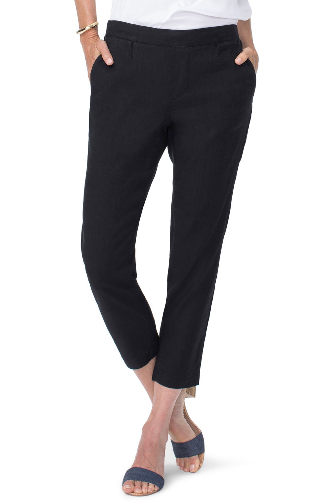 NYDJ Crop Linen Pants (Regular & Petite) Nordstrom