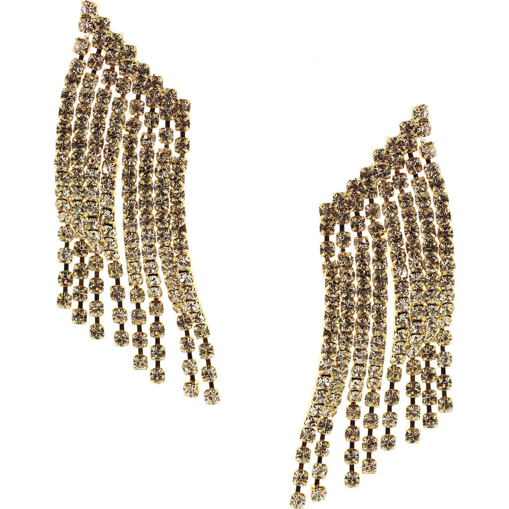 Shop Olivia Welles Crystal Drop Earrings In Gold/clear