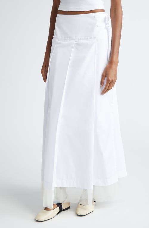Linda Pleated Maxi Skirt in White