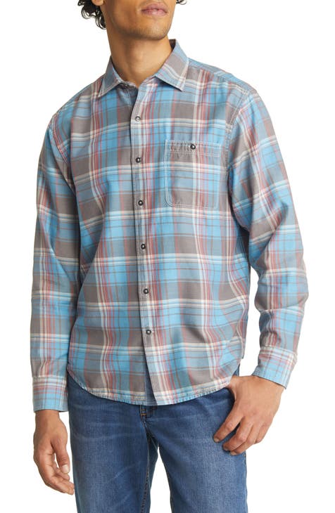 Men's Fresno Plaid Cotton Blend Button-Up Shirt