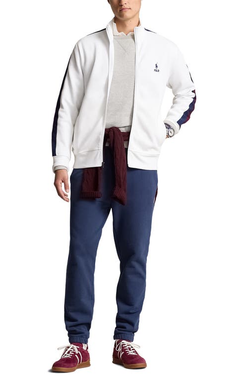 Shop Polo Ralph Lauren Piqué Track Jacket In White Multi