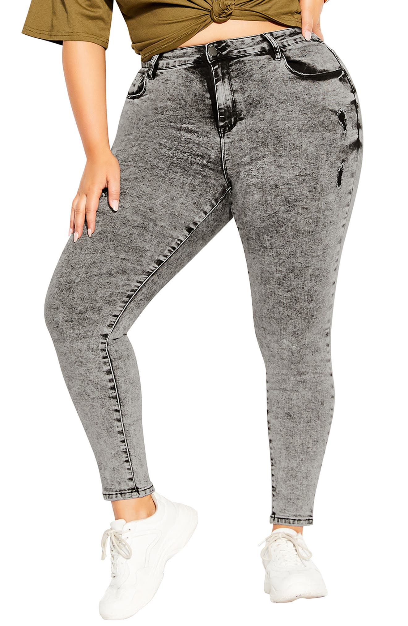 gray plus size jeans