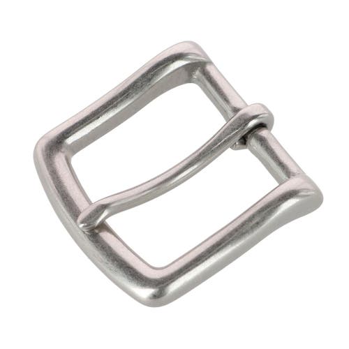 Trafalgar 32mm Soft Edged Solid Brass Brushed Nickel Single Prong Buckle In Silver