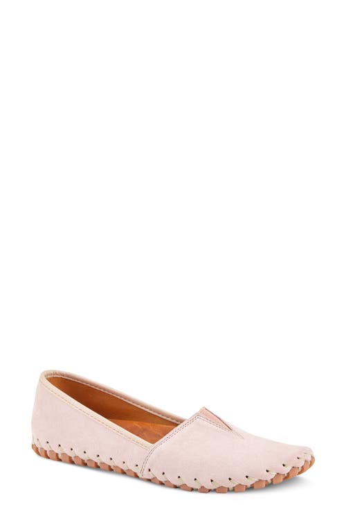 Spring Step Kathaleta Flat In Light Pink Suede