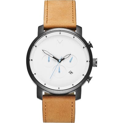Mvmt The Chrono Chronograph Leather Strap Watch, 45mm
