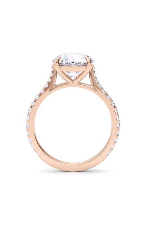Hautecarat Round Brilliant Cut Pavé Lab Grown Diamond Ring In 2.00 Ctw 18k Rose Gold
