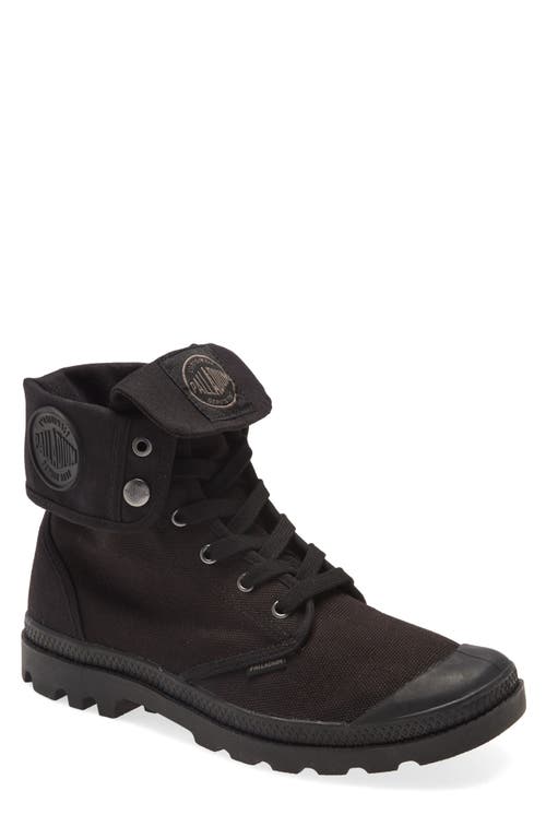 'Baggy' Canvas Boot in Black/Black