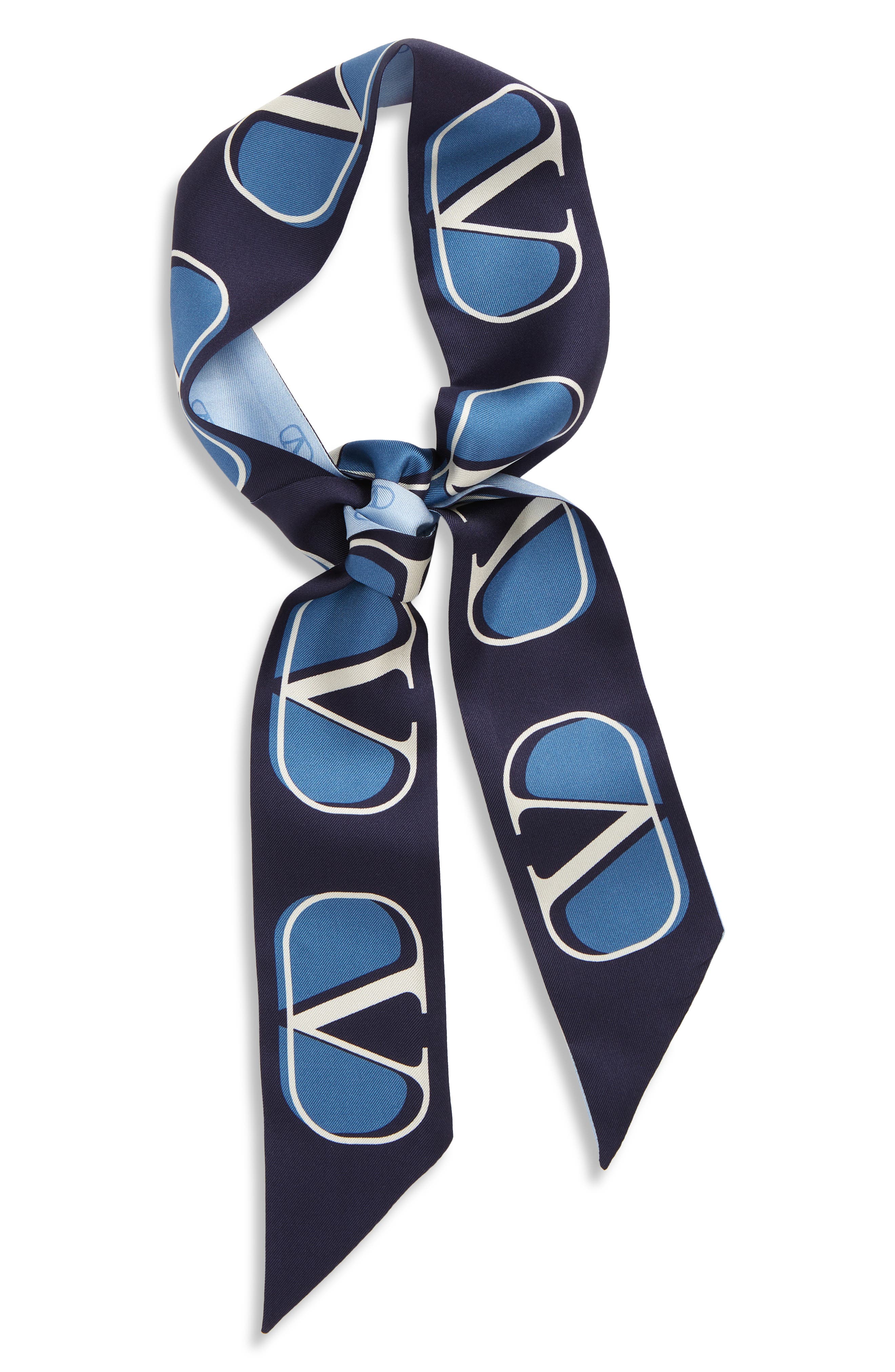 blue designer scarf