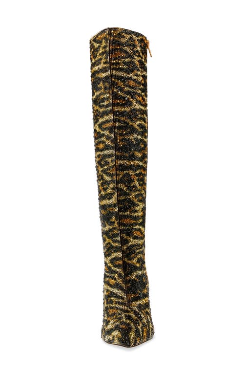 Shop Betsey Johnson Brea Embellished Knee High Boot In Leopard