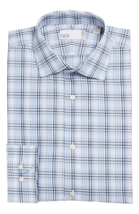 Nordstrom Rack Traditional Fit Cotton Dress Shirt In White- Blue Phillips Check