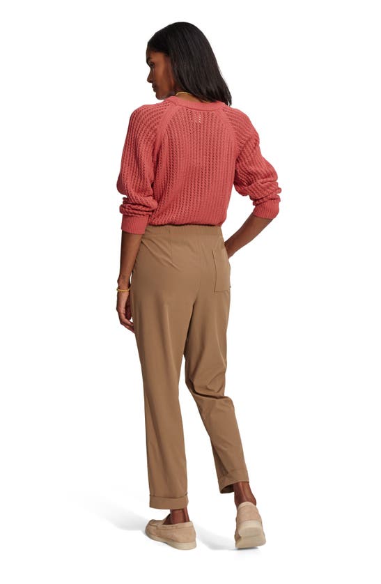 Shop Varley Clay Open Knit Sweater In Mineral Red