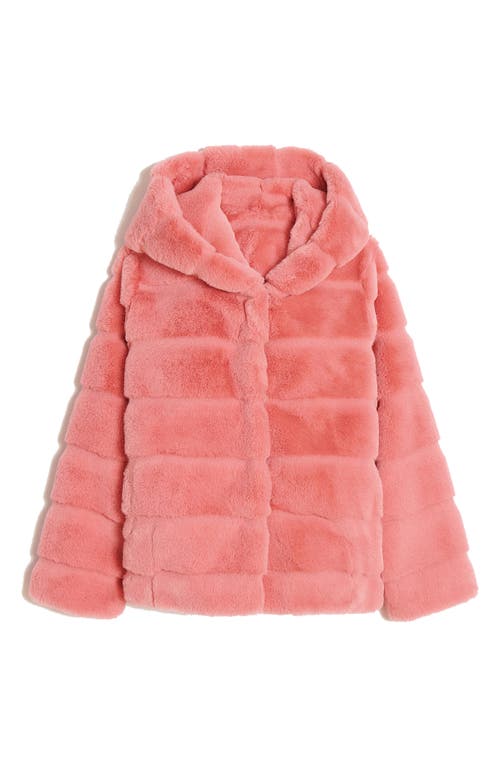 Apparis Kids' Goldy Recycled Polyester Pluche™ Faux Fur Coat In Geranium