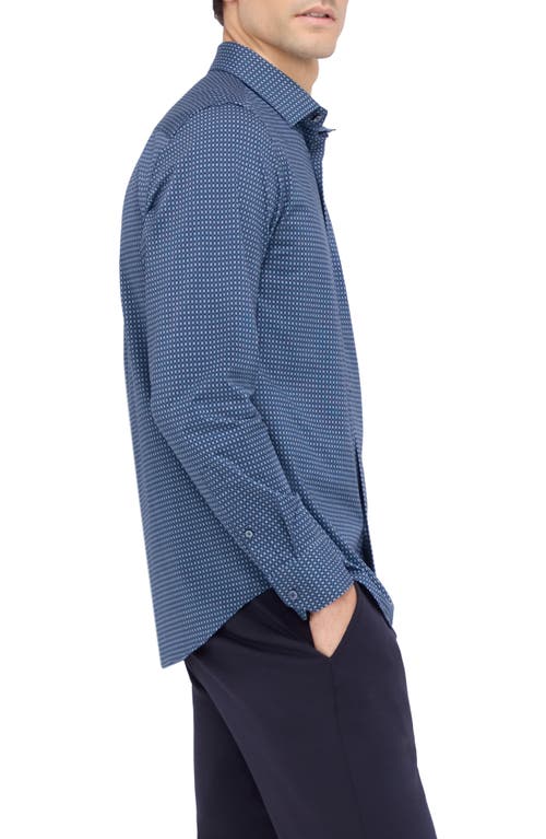 Bugatchi Jimmy Ooohcotton® Geo Print Button-up Shirt In Navy