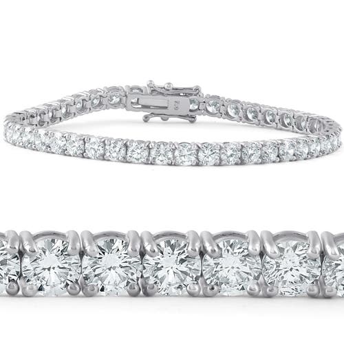 Shop Bliss Diamond 10 Ct Diamond Tennis Bracelet 18k White Gold Lab Grown 7"