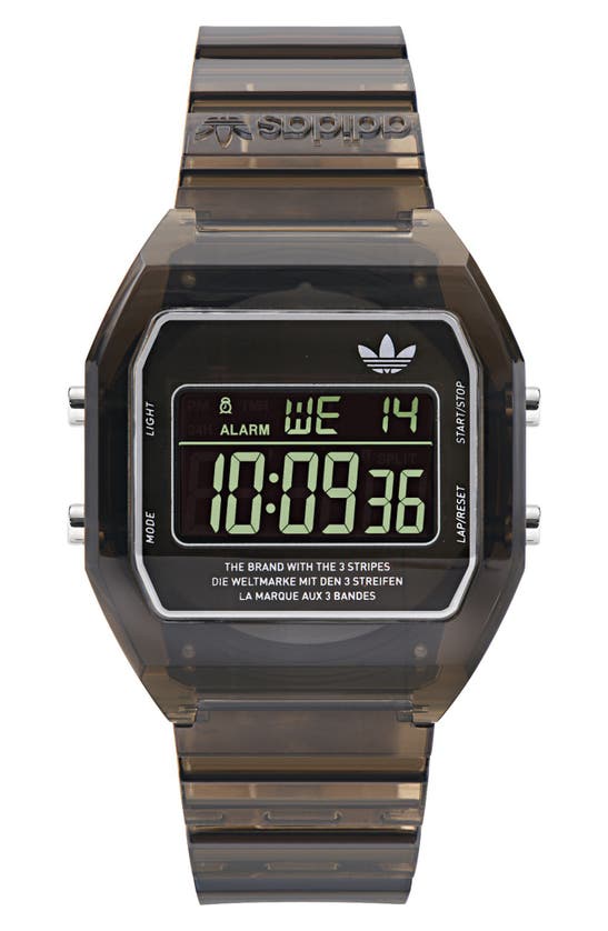 Shop Adidas Originals Ao Street Translucent Resin Strap Watch In Black