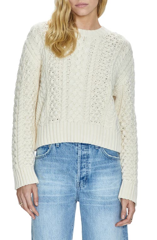 Shop Pistola Quinn Mixed Stitch Cotton Blend Sweater In Ivory