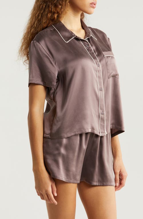 Shop Nordstrom Washable Silk Short Pajamas In Grey Plum