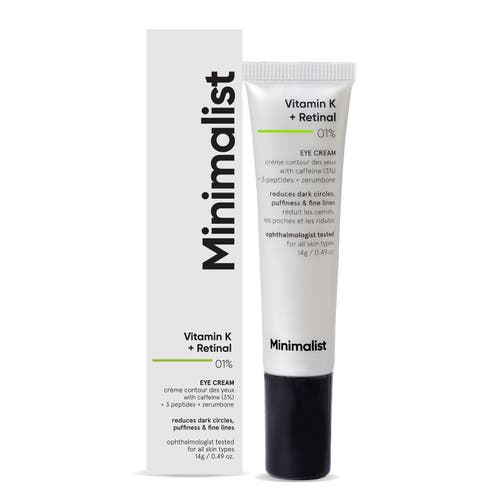 Shop Minimalist Vitamin K + Retinal 01% Eye Cream