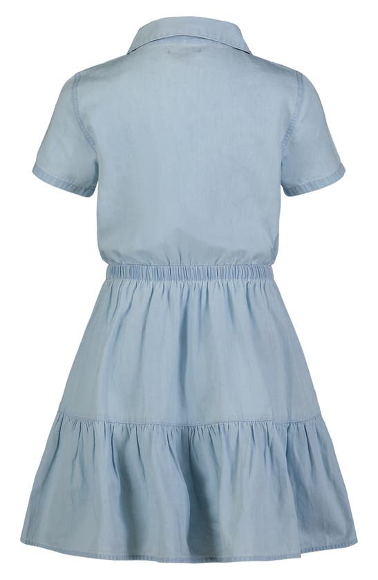 Shop Tommy Hilfiger Kids' Denim Tiered Shirtdress In Jane Wash