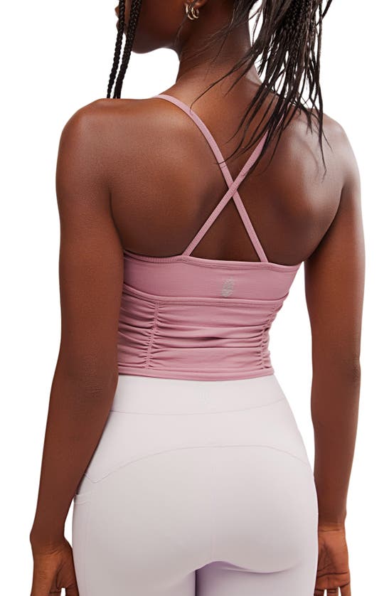 Shop Fp Movement Shirred Crossback Camisole In Vanilla Fig