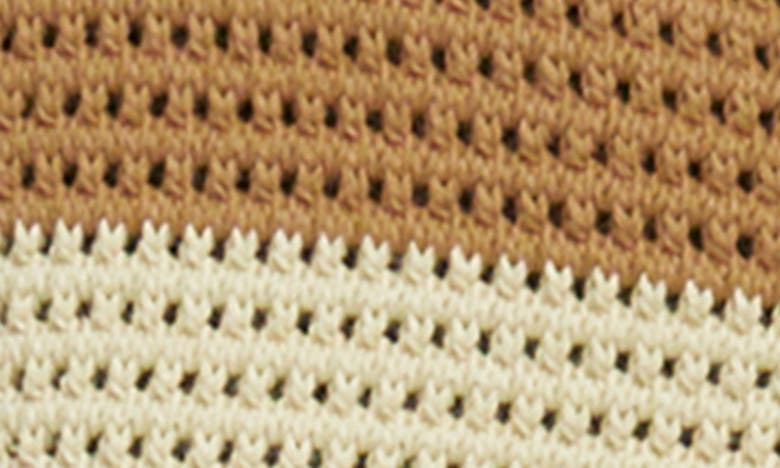 Shop Closed Stripe Open Stitch Organic Cotton Polo Cardigan In Sandalwood