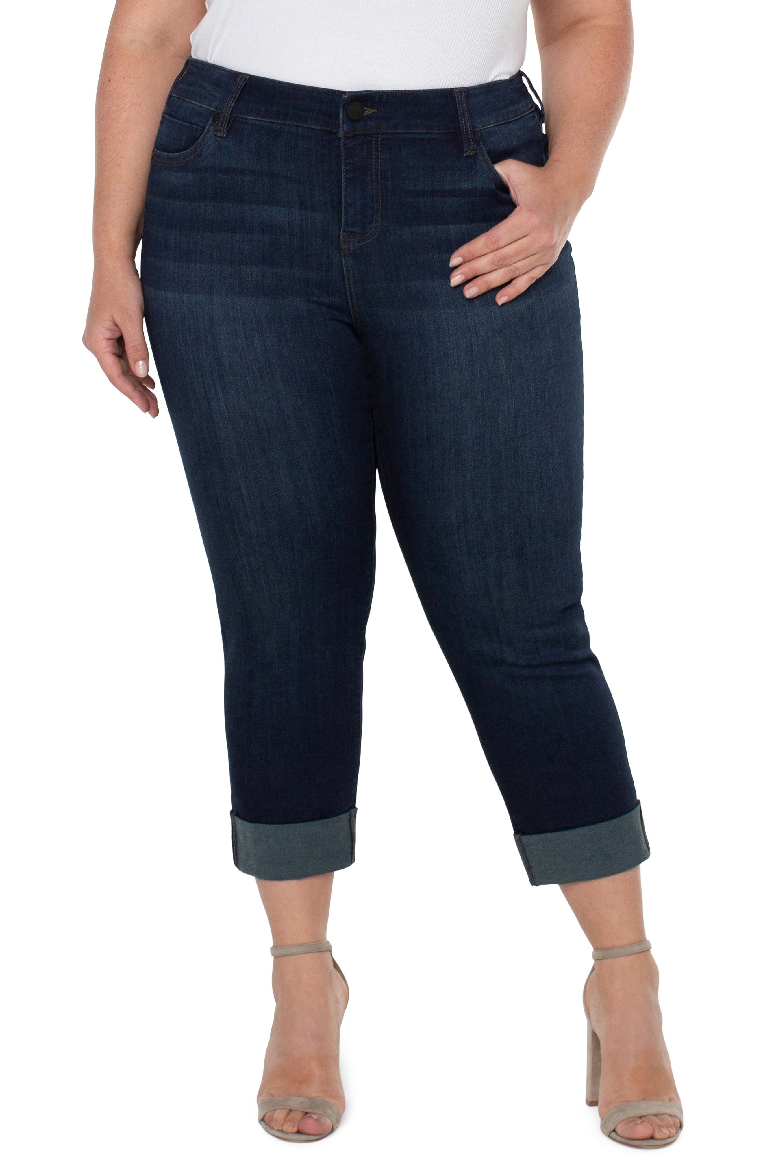 liverpool chloe capri rolled cuff jean