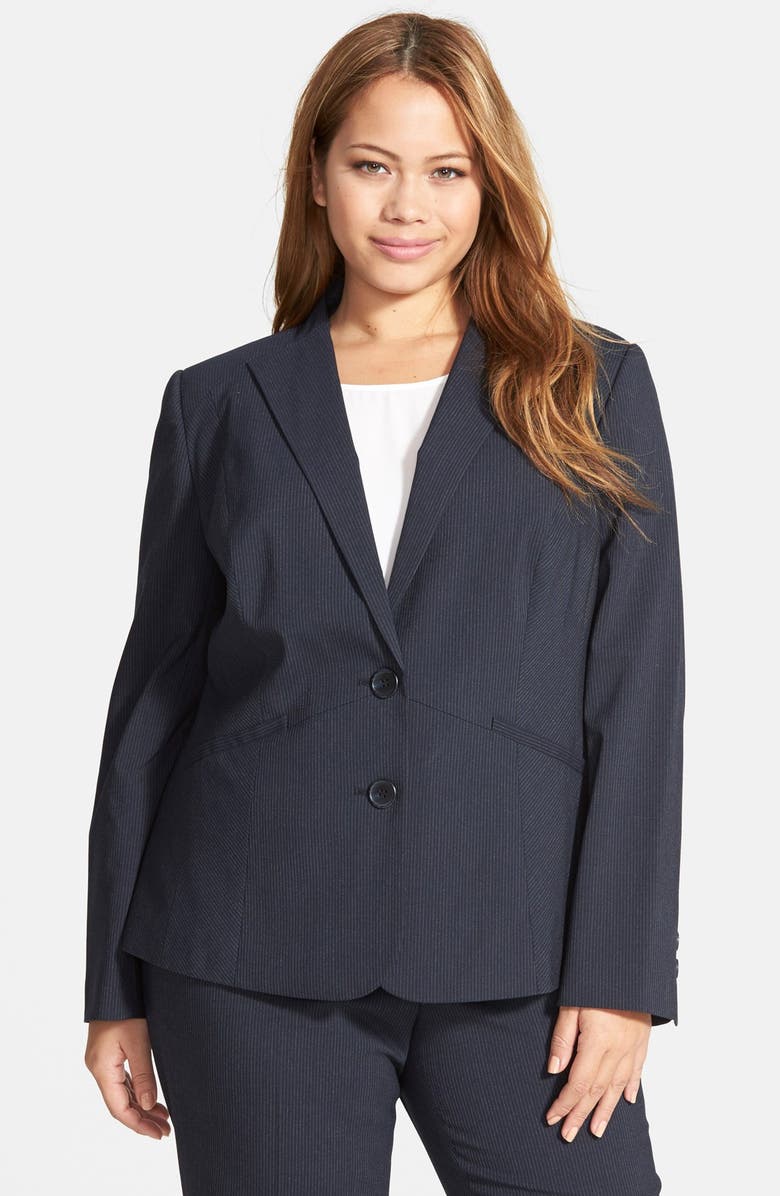 Sejour 'Harper' Pinstripe Suiting Jacket (Plus Size) | Nordstrom