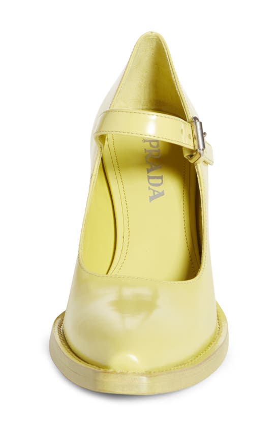 Prada Leather Mary Jane Block Heel Pumps In Cedro ModeSens