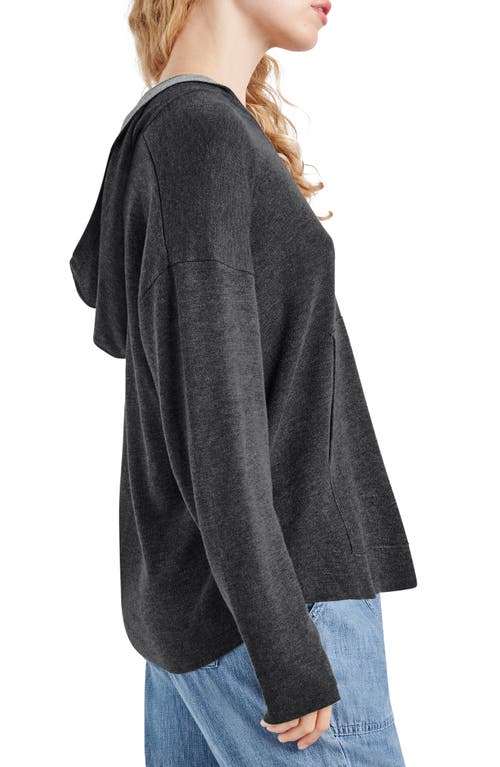 Splendid Sydney Knit Hoodie In Heather Shadow