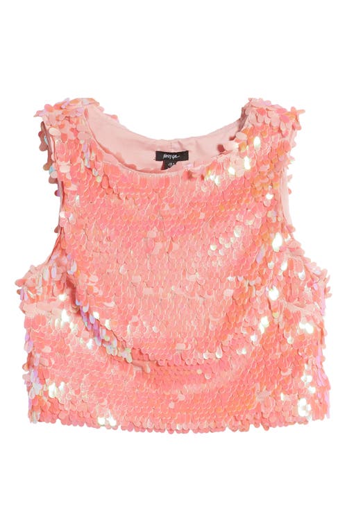 Shop Nasty Gal Iridescent Disc Sequin Crop Top In Pink