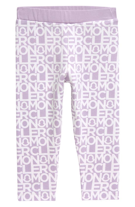 Moncler Babies' Kids' Allover Logo Leggings In Purple Print