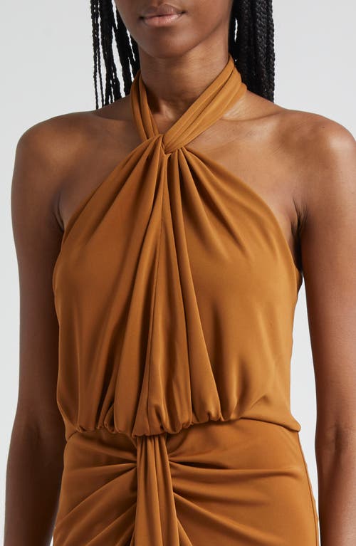 Shop Cinq À Sept Kaily Halter Midi Dress In Baked Cookie