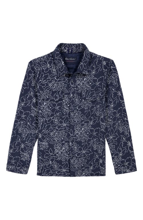 Shop Robert Graham Kohan Quilted Knit Shirt Jacket In Navy