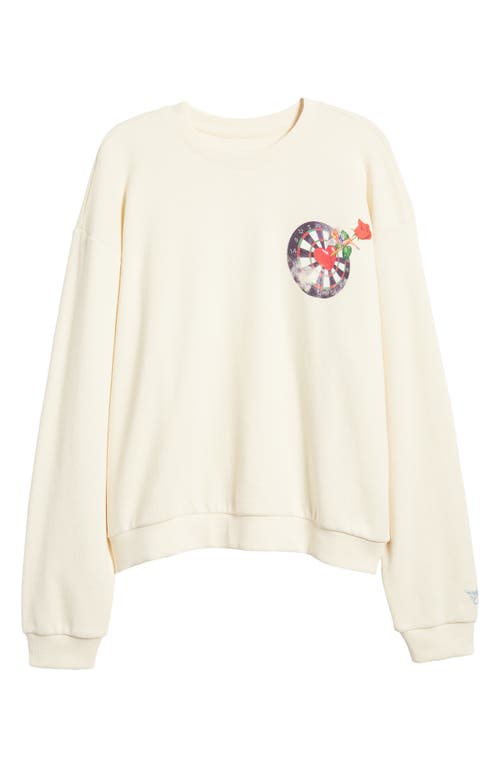 Shop Boys Lie Bullseye Kara Cotton Graphic Sweatshirt In Beige