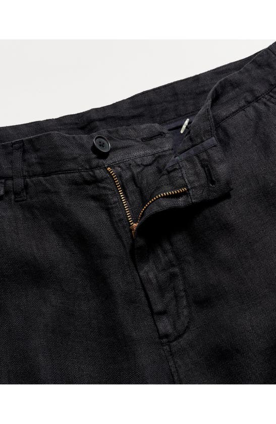Shop Billy Reid Moore Flat Front Linen Shorts In Black