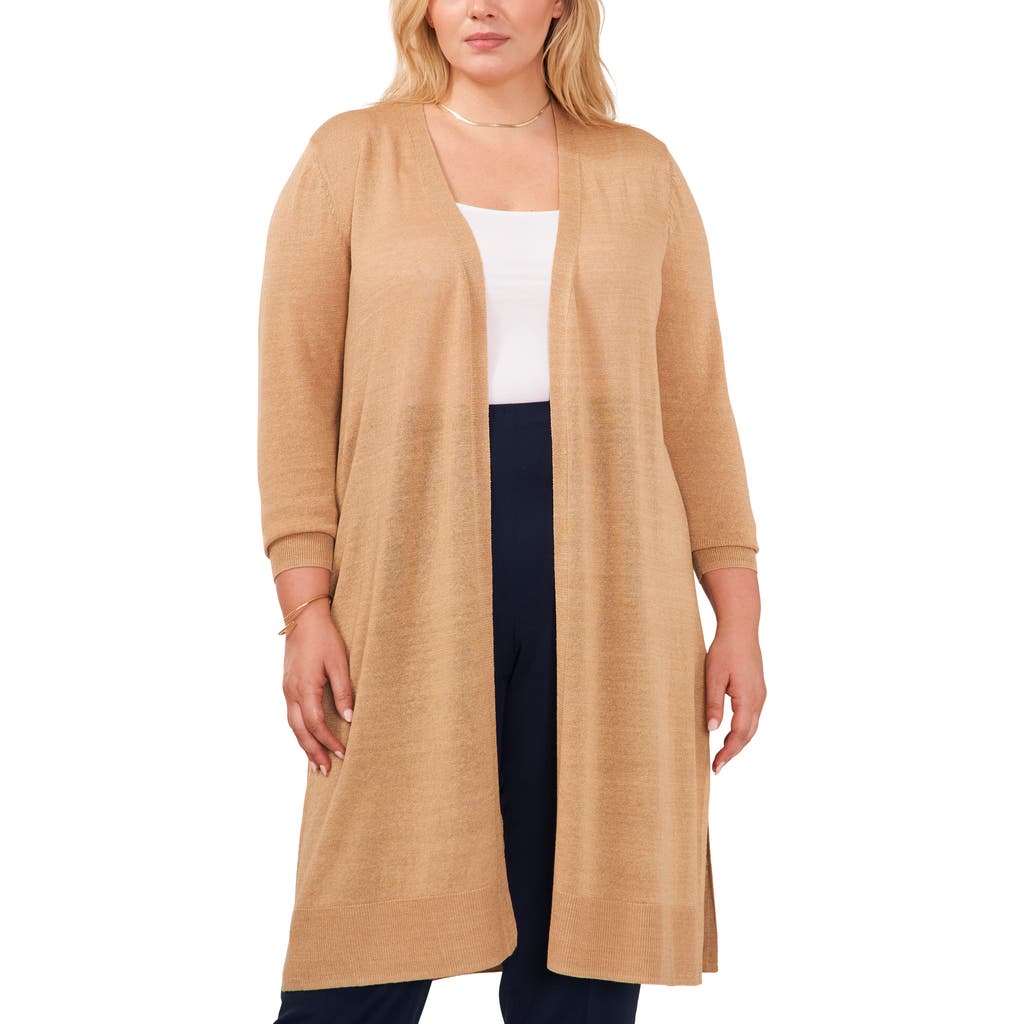 Halogen Linen Blend Cardigan In Light Sand