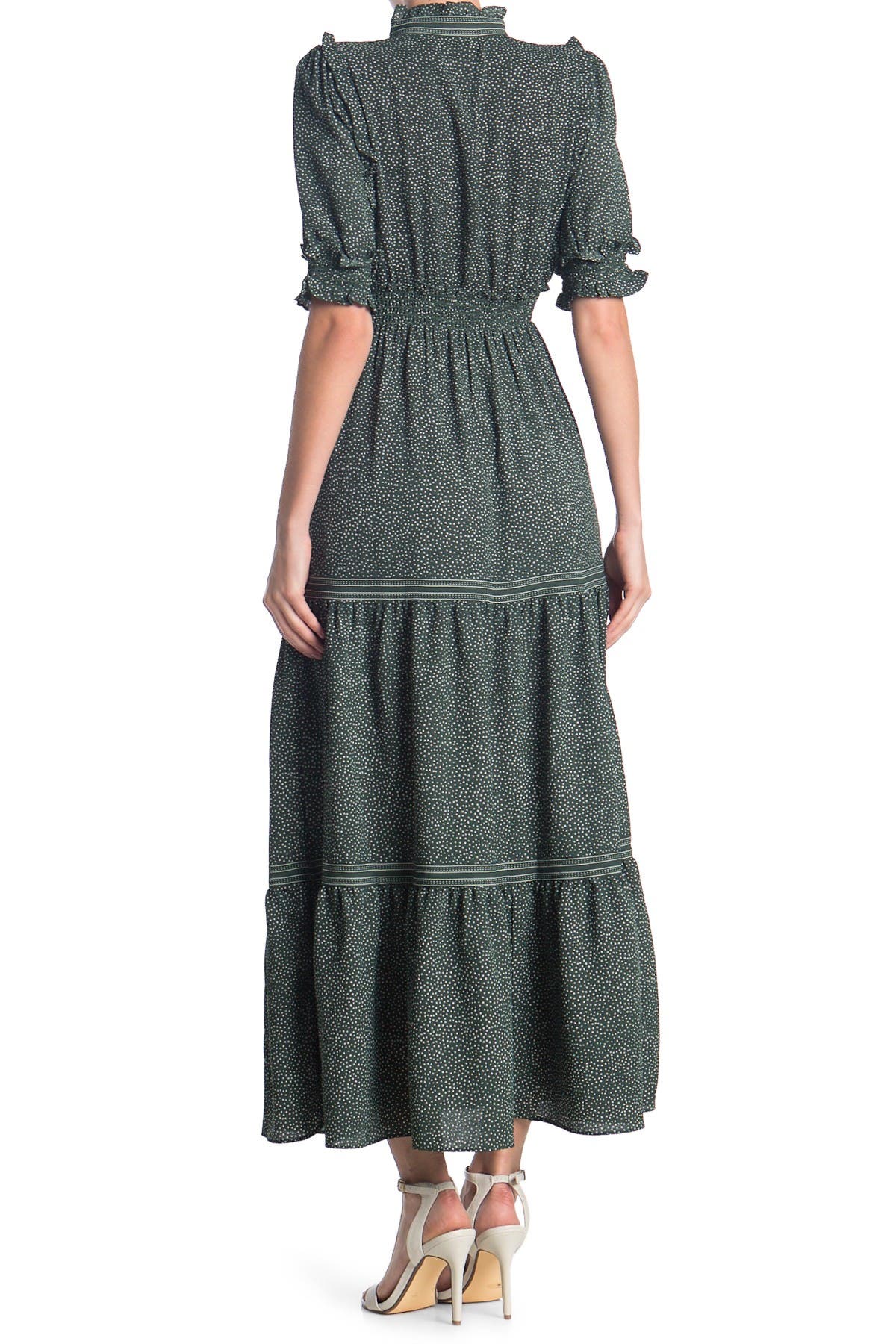 elbow length sleeve maxi dress