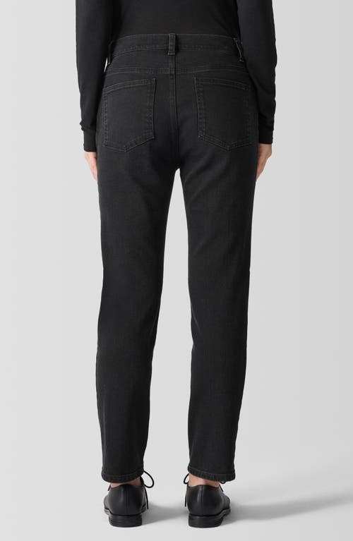 Eileen Fisher High Rise Slim Fit Ankle Jeans In Black In Black