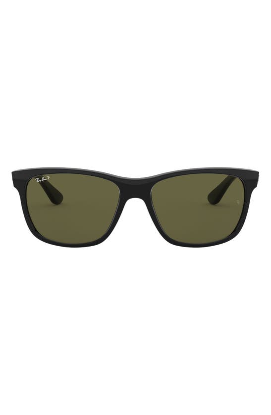 Ray Ban Wayfarer 57mm Polarized Sunglasses In Metallic