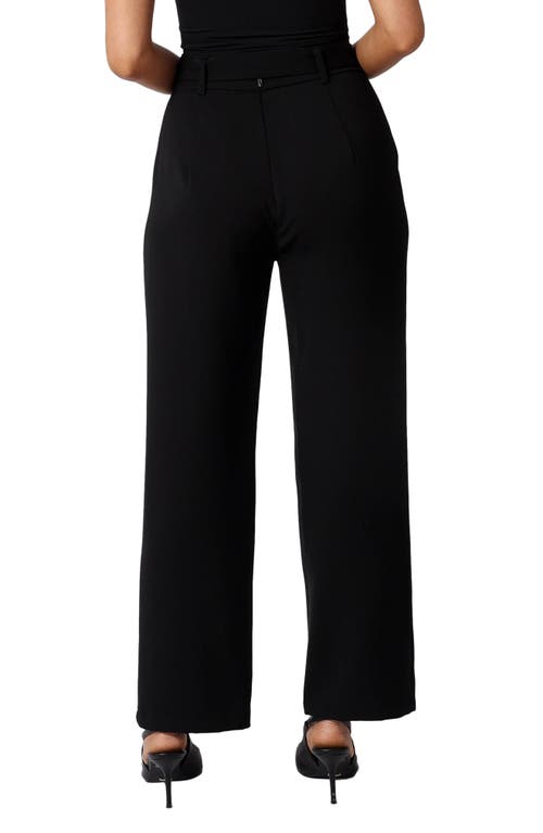 Petal And Pup Petal & Pup Averie Tie Waist Straight Leg Pants In Black