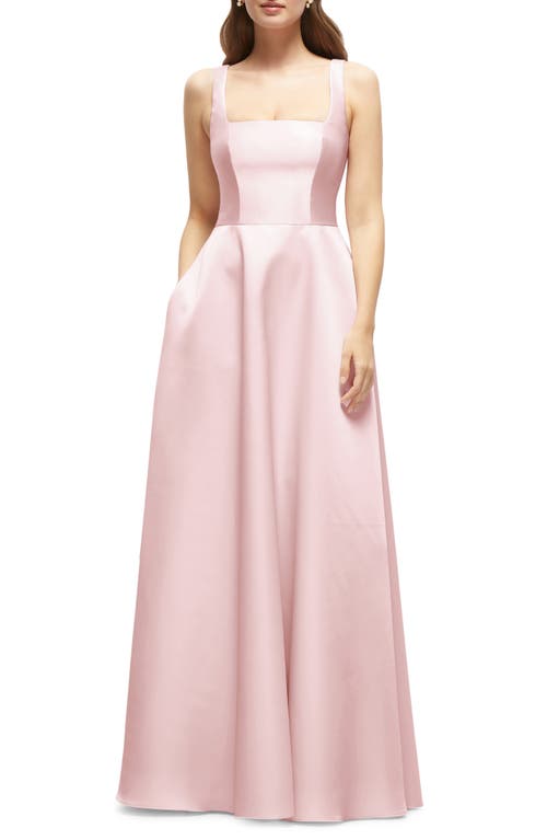 Sleeveless Satin Gown in Ballet Pink