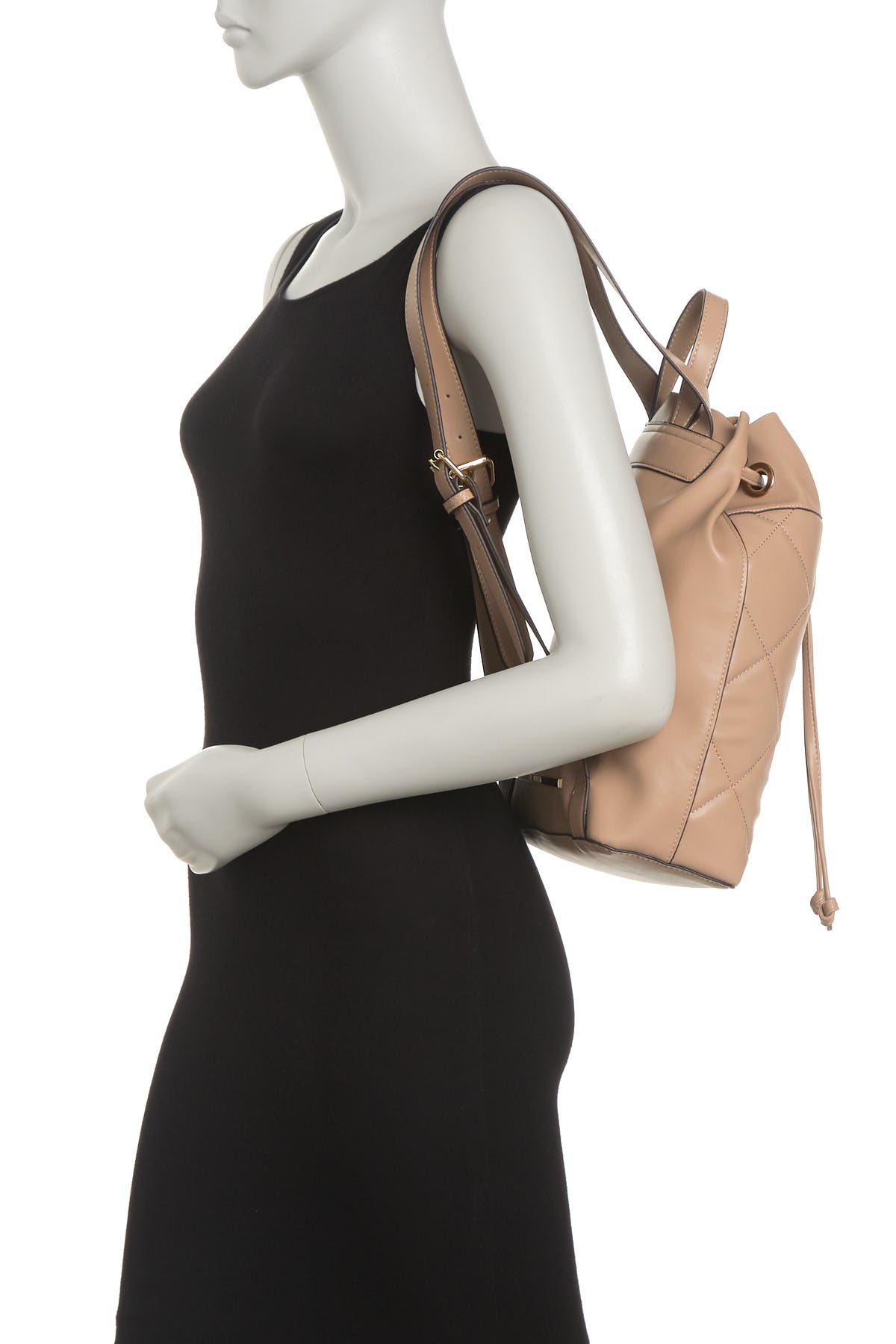Steve Madden Quinn Quilted Drawstring Backpack In Silver8