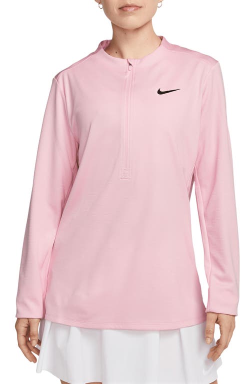 Nike Dri-FIT UV Advantage Half Zip Pullover in Medium Soft Pink/Black at Nordstrom, Size Small Regular