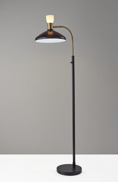 Adesso Lighting Patrick Floor Lamp In Black W/brass Accents