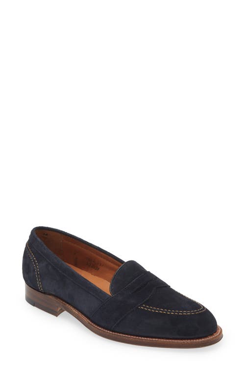 Shop Alden Shoe Company Alden Penny Loafer In Navy Suede