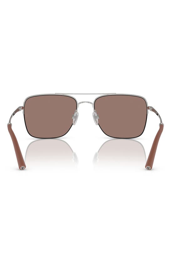 Oliver Peoples Roger Federer 56mm Semirimless Pilot Sunglasses In Silver