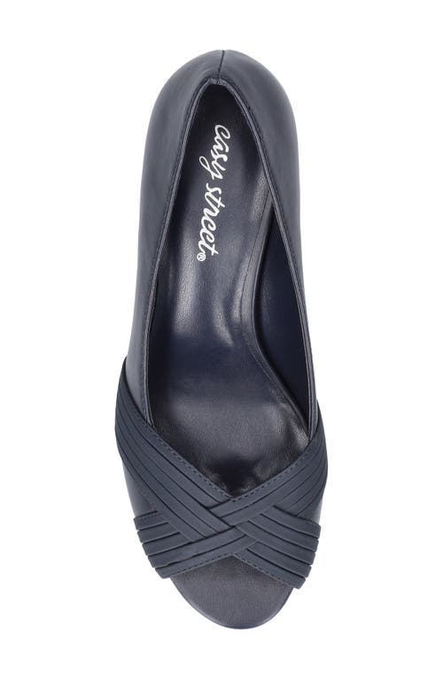 Shop Easy Street Lavish Peep Toe Pump In Navy