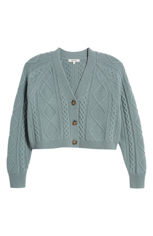 MADEWELL MADEWELL CABLE KNIT V-NECK CROP CARDIGAN 