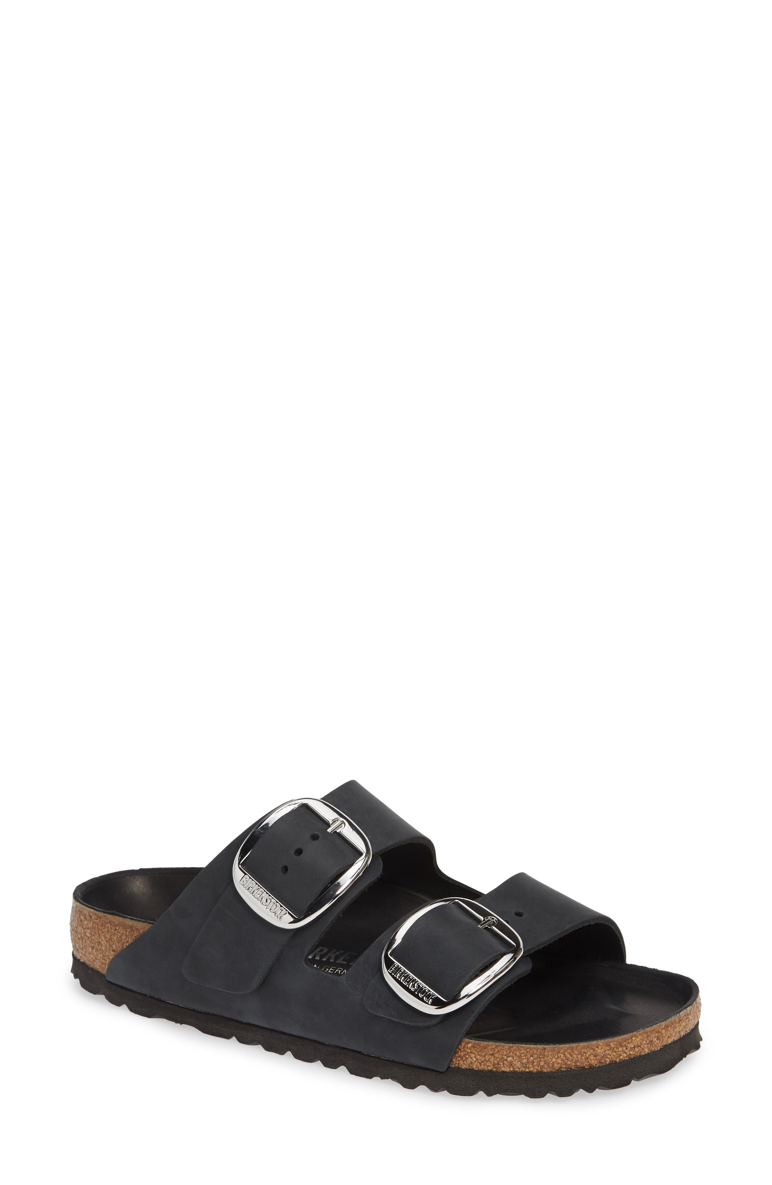 white birkenstocks gold buckle