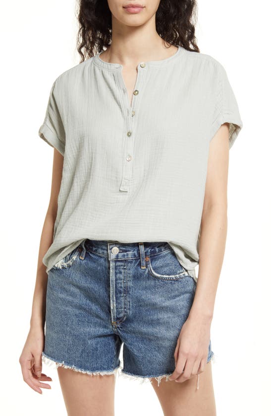 Faherty Dream Desmond Organic Cotton Top In Smoke